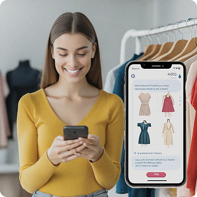 AI shopping assistant helping customer